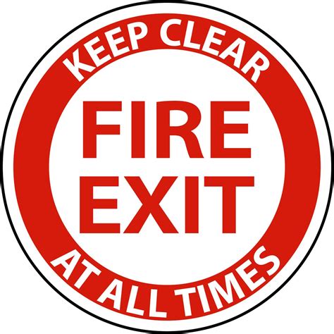 Fire Exit Keep Clear Floor Sign On White Background 7798193 Vector Art at Vecteezy