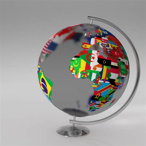 Earth Globe (World Map with Flags) by UMURdesign | 3DOcean