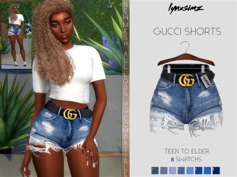 sims 4 cc // custom content clothing // Gucci Shorts // #sims4cc #s4cc #sims4customcontent ...