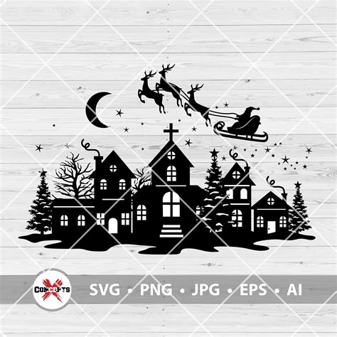 Christmas Village Svg Christmas Scene Svg Christmas Svg | Etsy