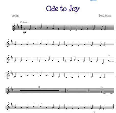 Ode to Joy - Beginner Violin Sheet Music