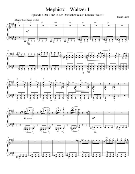 Liszt - Mephisto Waltz No. 1 sheet music for Piano download free in PDF ...