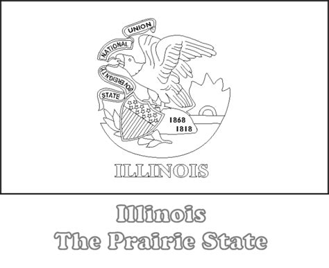 Large, Printable Illinois State Flag to Color, from NETSTATE.COM