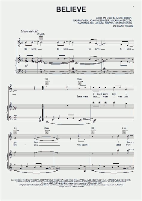 Believe Piano Sheet Music | OnlinePianist