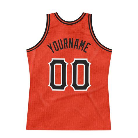 Custom Team White Basketball Black Authentic Orange Throwback Jersey ...