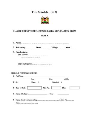 Bursary Application Form - Fill Online, Printable, Fillable, Blank ...