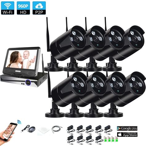 Wireless Surveillance System Network 10.1" LCD Monitor NVR Recorder ...