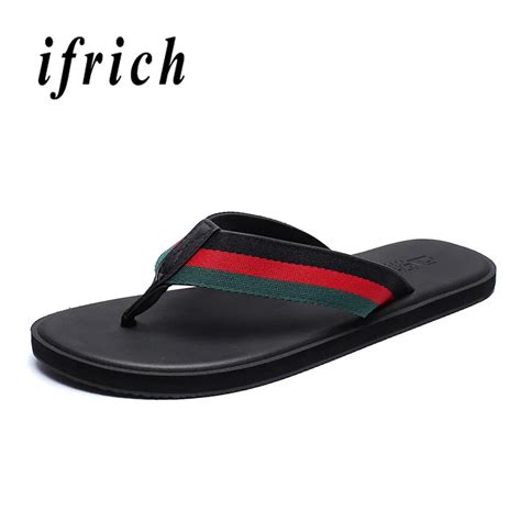 Designer Flip Flops Beach Shoes Men Summer Beach Slippers Anti Slip Flat Casual Slippers Man ...