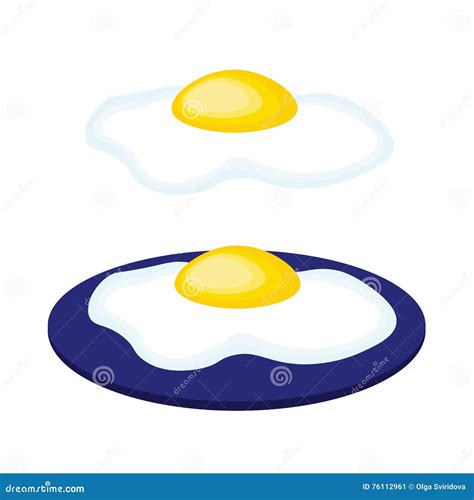 Cartoon scrambled eggs stock vector. Illustration of kitchen - 76112961