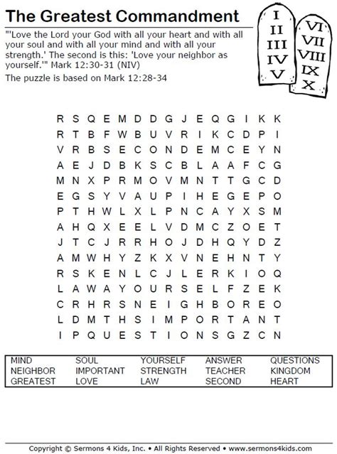 Greatest commandment mk12 word search – Artofit