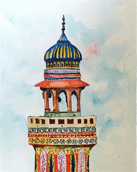 Watercolour Original Mughal Architecture Painting Wazir Khan | Etsy ...