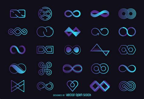 Big set of infinity logos and labels, featuring multiple styles to ...