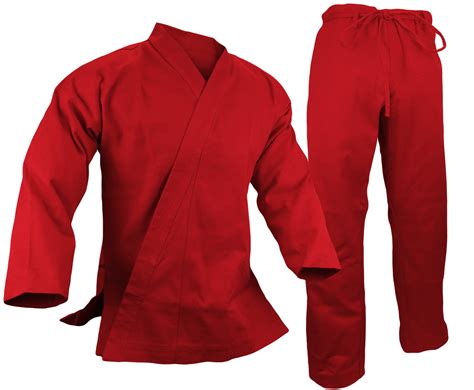 12 oz Heavyweight Cotton Karate Uniform Martial Arts Red Gi - Walmart ...