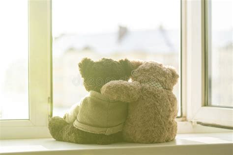 A Couple of Two Teddy Bears Hug Each Other, Love Feelings Concept Stock Image - Image of ...