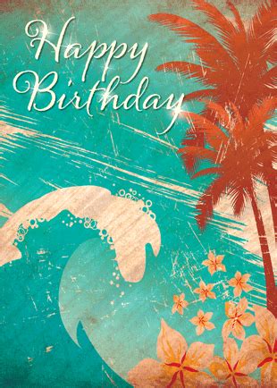 Hawaiian Happy Birthday Greeting Card - Hawaiian Wave | birthday | Pinterest