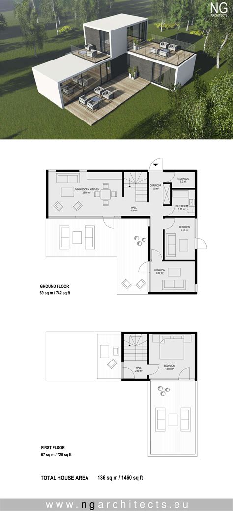 modular house plan villa Spirit designed by NG architects www.ngarchitects.eu | Playing house in ...