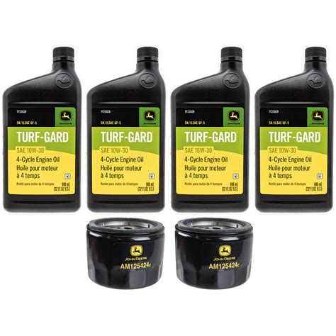 John Deere Double Oil Change Kit OEM 4qts 10W30 Oil w/2 Oil Filters ...