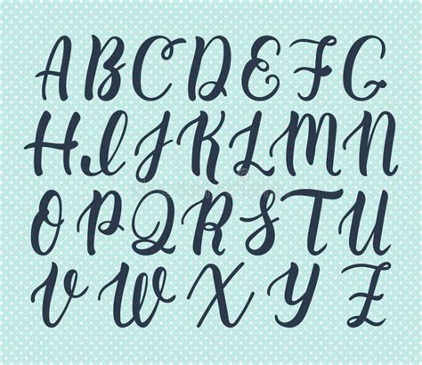 Hand Drawn Latin Calligraphy Brush Script of Capital Letters ...