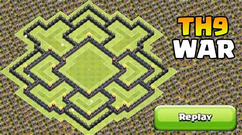 Clash Of Clans "NEW UPDATE!" TH9 War Base / CoC TH9 Trophy Base! WITH REPLAYS BEST TH9 9 Defense ...