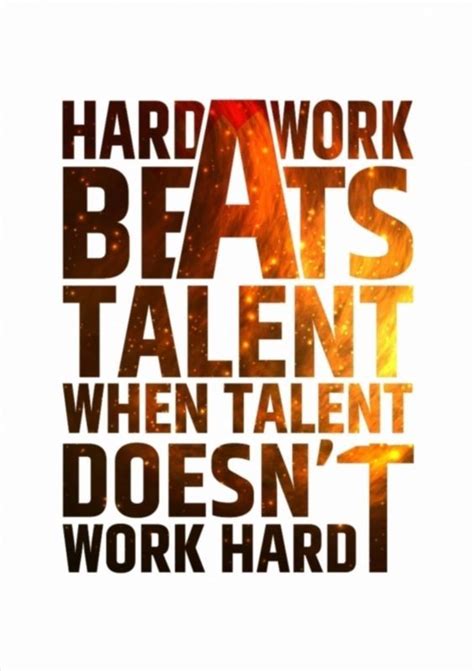 Hard work beats talent when talent doesn't work hard. Motivational ...