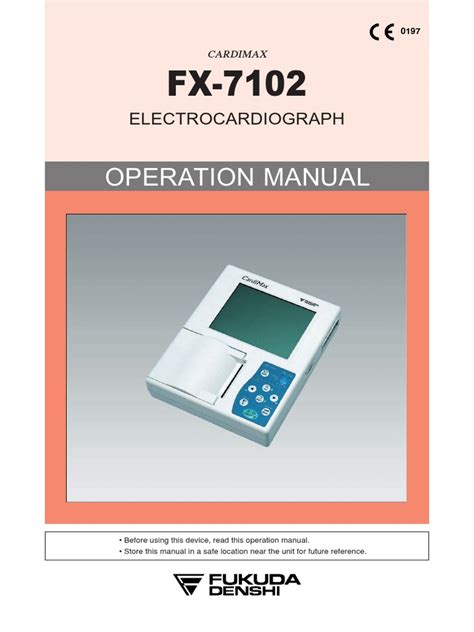 Operating Manual FX-7102 PDF | PDF | Electrocardiography | Electromagnetic Compatibility