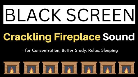 10-Hours Crackling Fireplace Sound for Concentration, Better Study, Relax, Sleeping | Black ...