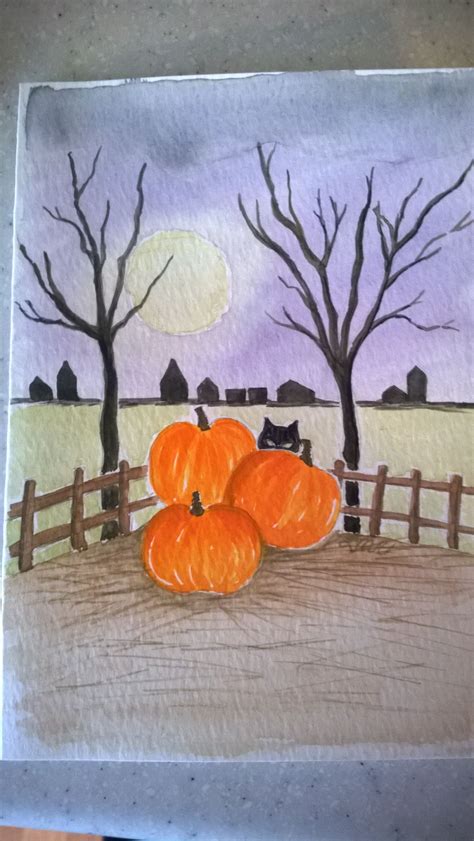 Halloween card, watercolor