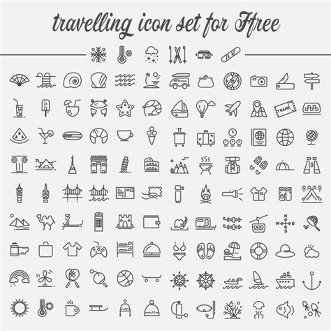 travelling icon set 602636 Vector Art at Vecteezy