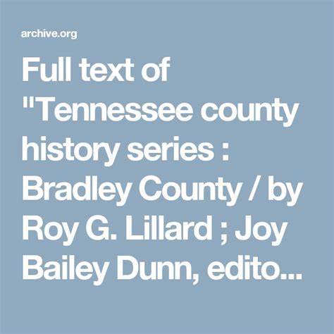 Full text of "Tennessee county history series : Bradley County / by Roy ...