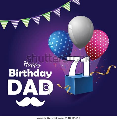 Happy 71 Birthday Dad Greeting Card Stock Vector (Royalty Free ...