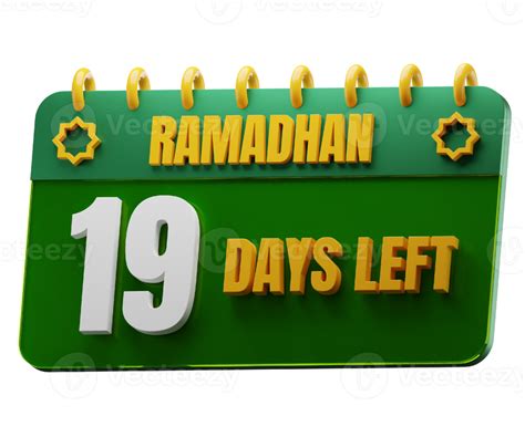 19 Days Left to Ramadan Month. Islamic Decorative Element. Ramadan Countdown. 20049507 PNG