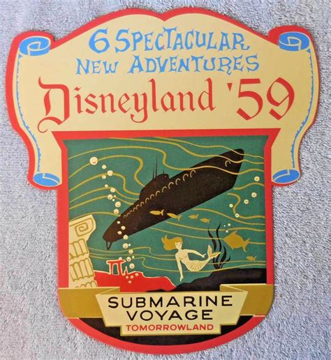 Retro Vintage DISNEYLAND '59 "6 New Attractions" LE 1000 Metal Display Sign… | Disneyland ...