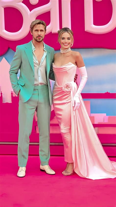 Ryan Gosling and Margot Robbie | Pink prom dresses, Pink dress women, Stylish party dresses