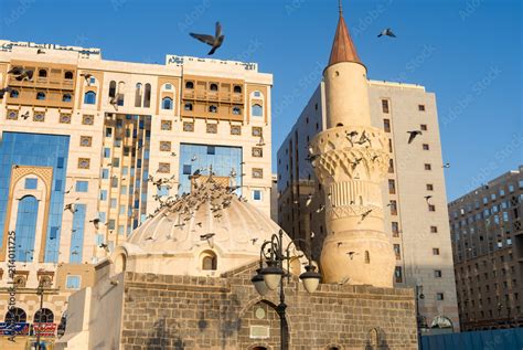 MEDINA, SAUDI ARABIA - APRIL 29 2018: Abu Bakr Mosque near Masjid An-Nabawi or Prophet Mosque in ...