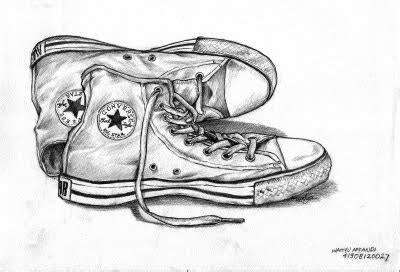 Gambar Sketsa Sepatu Olahraga - Contoh Sketsa Gambar