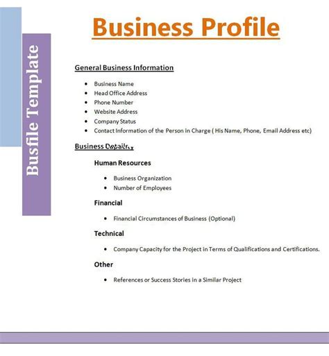 Business Profile Template | Business plan template word, Company profile template, Business template