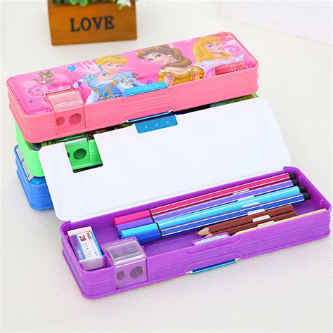 Supply Multi-function double-sided stationery box male and female students cartoon pencil box ...