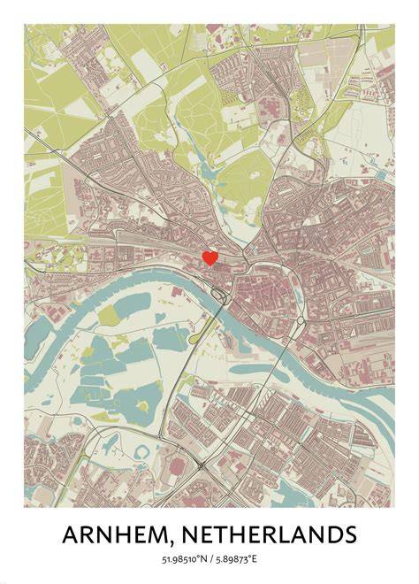 Arnhem Map Poster - Your City Map Art - Positive Prints