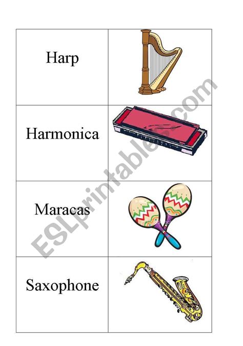 instruments flashcards 3 - ESL worksheet by levelmoia