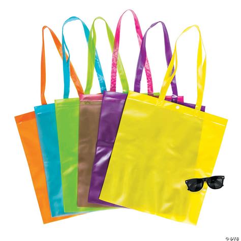 Large Bright Color Transparent Tote Bags | Oriental Trading