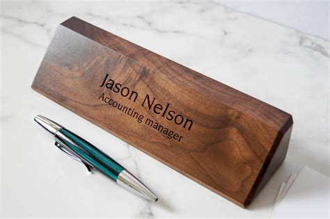 Personalized Wooden Desk Name, Customized Walnut desk name, Executive Personalized Desk Name ...