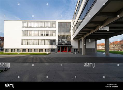 Bauhaus architecture at the School of Design at Dessau, Germany Stock ...