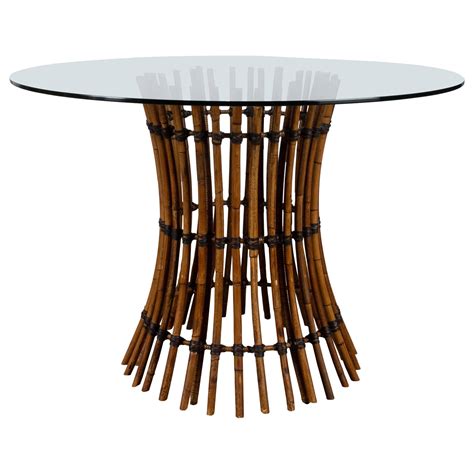 White Bamboo and Glass Rectangular Dining Table by John McGuire at 1stDibs | bamboo glass dining ...