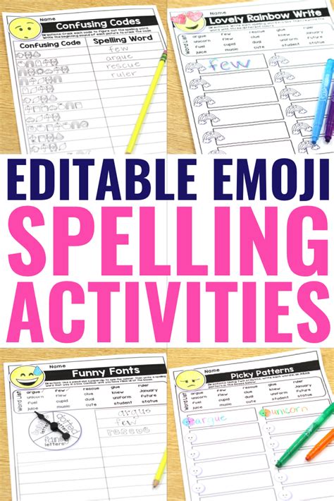 Editable Spelling Word Worksheets for ANY Word List!