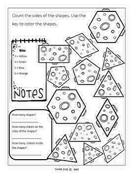 Shapes Worksheet | Moon Shapes by Asa Jomard - Think Dive | TPT