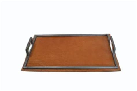 Leather Serving Tray With Handle at Rs 1900/piece | Leather Tray Set in ...