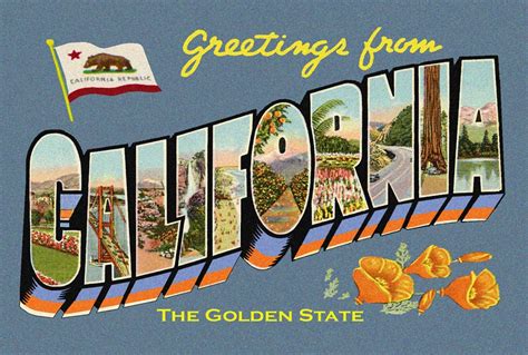 Greetings From California Postcard