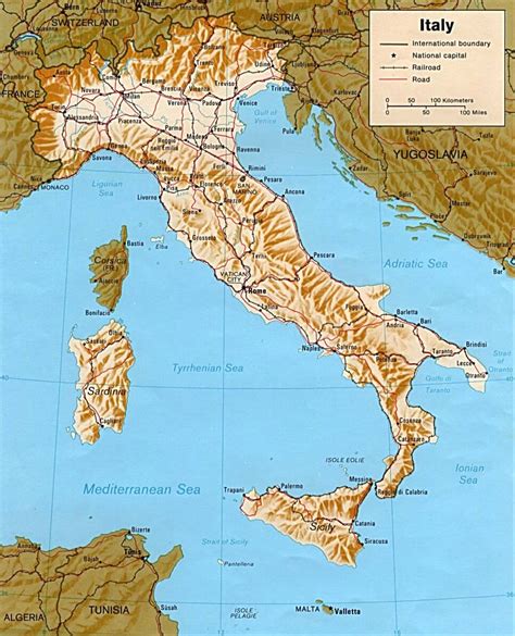 Italy Physical Map