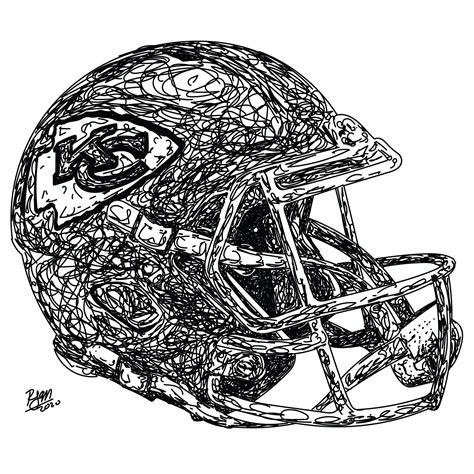 Kansas City Chiefs Football Helmet Drawing Digital Download - Etsy