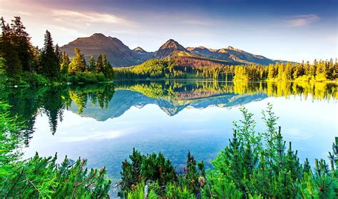 Low Tatras, hills, forest, bonito, trees, sky, lake, mountain, serenity, low, HD wallpaper | Peakpx